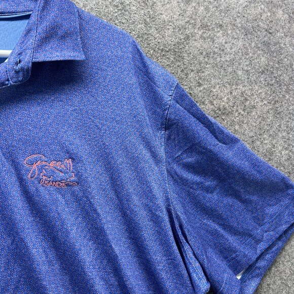 Johnnie O Polo Shirt Mens 2XL Blue Wingo Biscayne Golf Performance Patterned - Picture 5 of 10